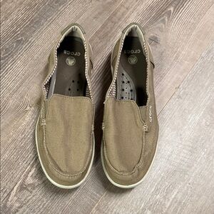 CROCS Women’s Tan Slip-On Canvas Loafers